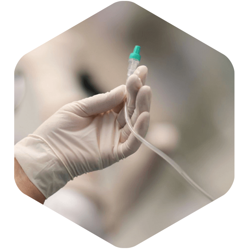 Dental staff preparing IV sedation